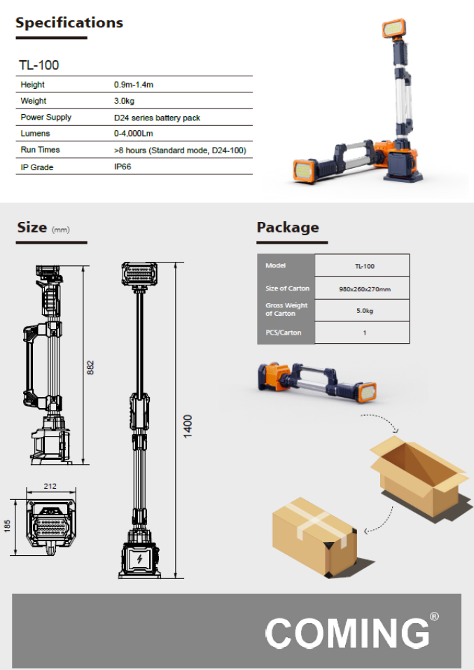 OLAY YERİ AYDINLATMA KULESİ TL100-200-300-400-500 LITEGO SERİSİ TAŞINABİLİR - Görsel 7